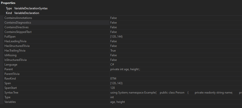 C# RoslynAPI SyntaxTree - Variables Are Not Variables (Gotchas)