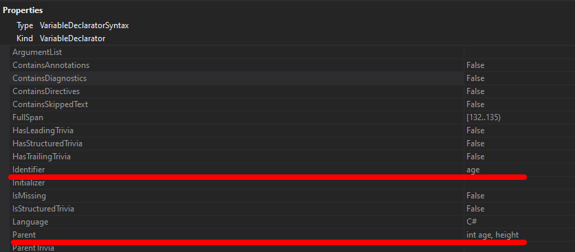 C# RoslynAPI SyntaxTree - Variables Are Not Variables (Gotchas)